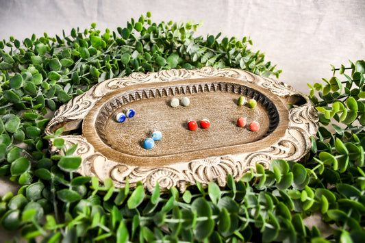Button Stud Earrings
