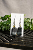 Matte Black + Gun Metal Green Dangle Earrings