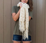 Fringe Scarf "Ivory" Bulky