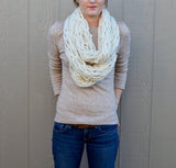 Infinity Scarf "Off White" Thick/Bulky