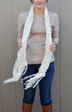 Fringe Scarf "Ivory" Bulky