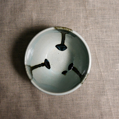 Interior image of a pale blue handmade wheelthrown salsa bowl from the 5th Buffalo collection by Leigh Art.
