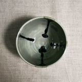 Interior image of a grey handmade wheelthrown salsa bowl from the 5th Buffalo collection by Leigh Art.