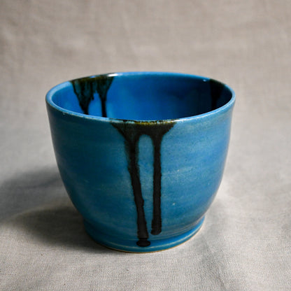 Turquoise handmade wheelthrown chili bowl from the 5th Buffalo collection by Leigh Art.