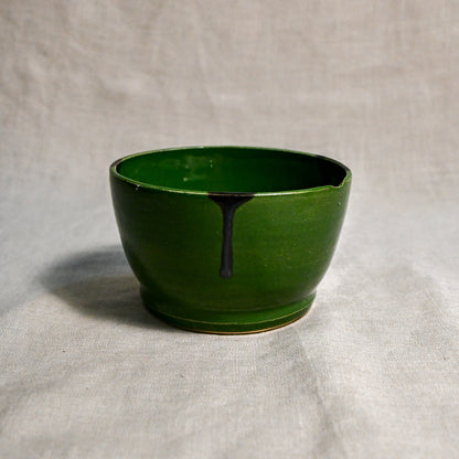 Green handmade wheelthrown chili bowl from the 5th Buffalo collection by Leigh Art.