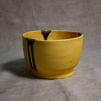 Yellow handmade wheelthrown chili bowl from the 5th Buffalo collection by Leigh Art.