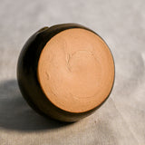 Handmade countertop chiminea, wheel thrown, hand-carved, glazed in Coffee Bean glaze. 