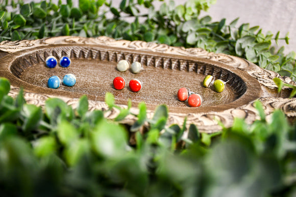 Button Stud Earrings