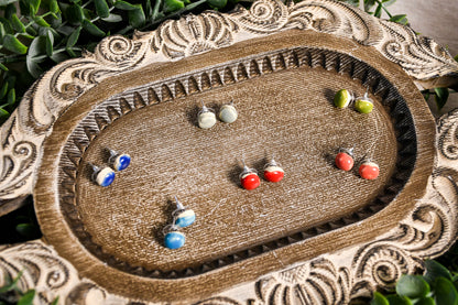 Button Stud Earrings