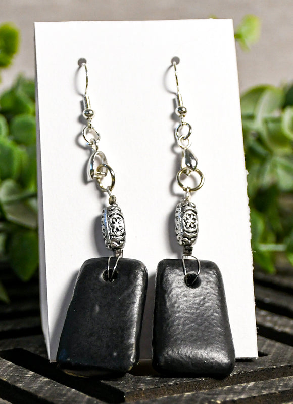 Matte Black Dangle Earrings