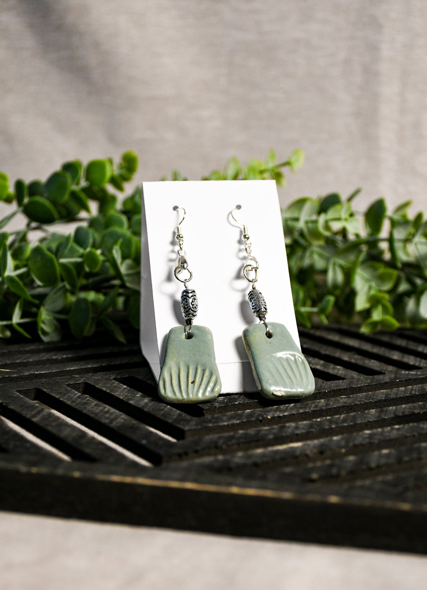 Deep Avocado Dangle Earrings
