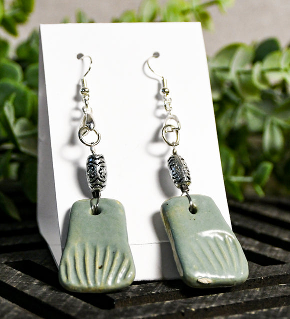 Deep Avocado Dangle Earrings