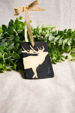 Matte Black Elk Rectangle Ornament