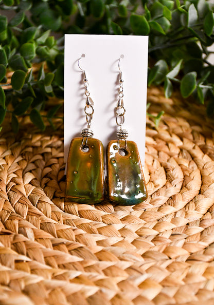 Peacock Green Dangle Earrings