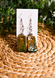 Peacock Green Dangle Earrings