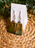 Peacock Green Dangle Earrings