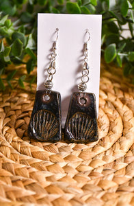 Ancient Jasper Stamped Dangle Earrings