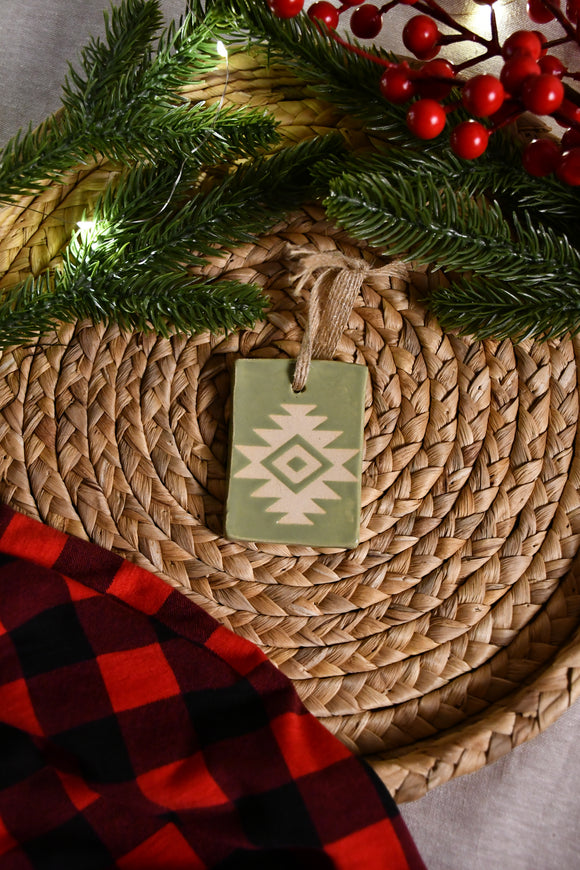 Sage Green Azetc Ornament