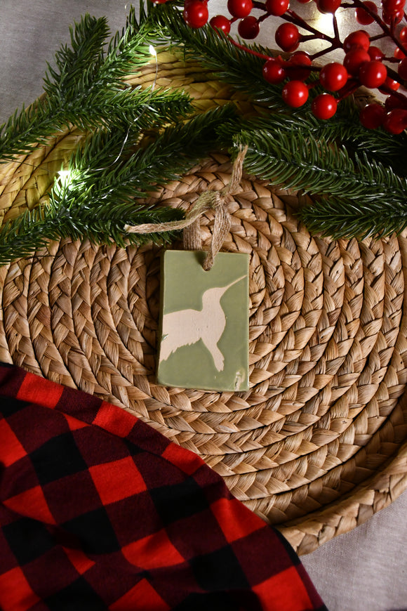 Sage Green Hummingbird Ornament