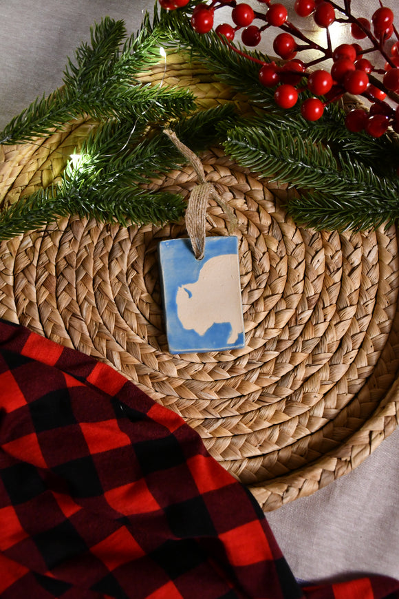Turquoise Bison Ornament