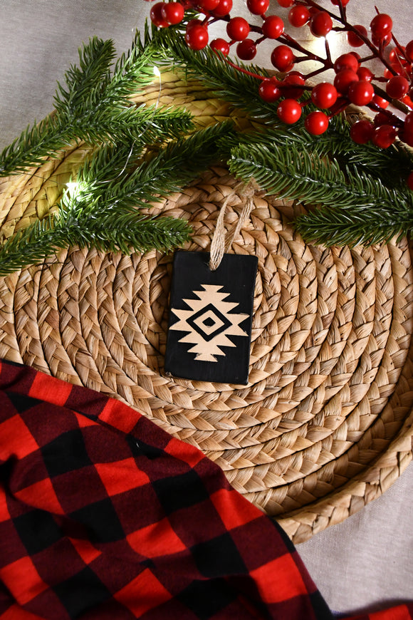 Matte Black Aztec Ornament