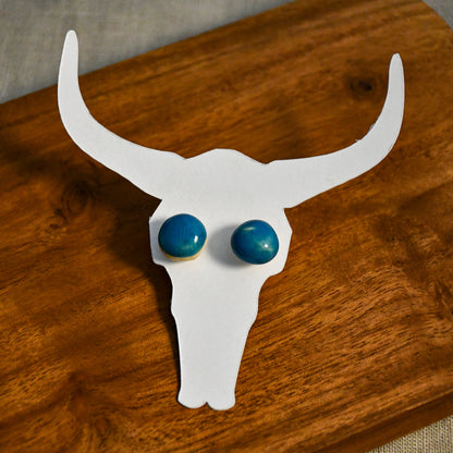 Handmade round ceramic stud earrings by Leigh Art.