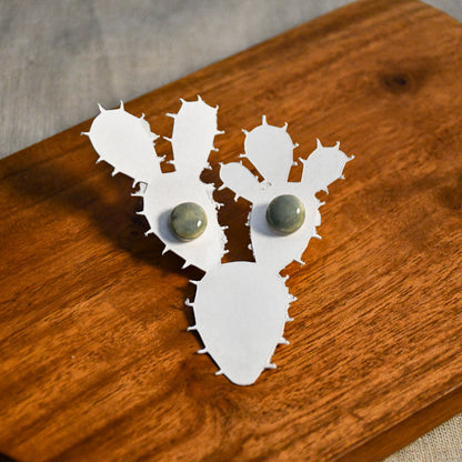 Handmade round ceramic stud earrings by Leigh Art.