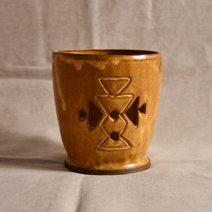 Southwestern lantern, handmade ceramic lanter fit for a candle or tea light.